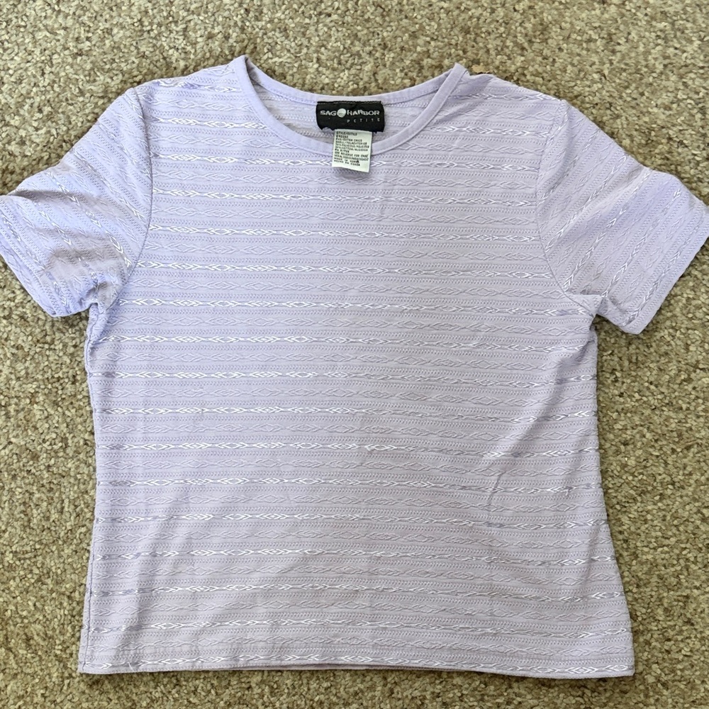 Sag Harbor Light Lavender Short-Sleeve Knit Tee